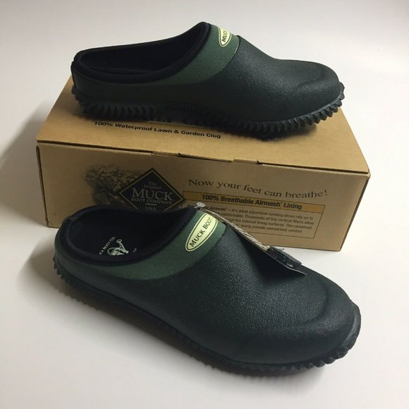 Women's Black and Green Clogs - Picture 1 of 9